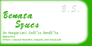 benata szucs business card